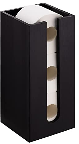 Navaris Contenitore Porta Carta Igienica Legno Bambù - Portarotoli Carta Igienica 15 x 15 x 33 cm - Portarotolo Carta Igienica da Terra 3x Rotoli