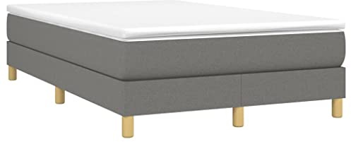 vidaXL Boxspring-sängram mörkgrå 120x200 cm tyg