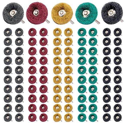 100 abrasivos de pulido de 25 mm, discos abrasivos para pulir discos abrasivos con vástago de 3 mm, accesorios de pulido para herramientas rotativas Dremel, juego de pulido para vidrio metal y madera