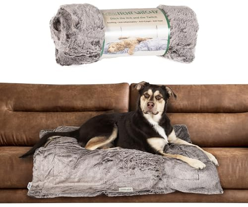 Dog Gone Smart Itchy Witchy Blanket - Soft Velvet & Tipped Faux Fur, Plush Dog Throw with Encapsulated Essential Oils for a Gentle, Skin-Friendly Experience, Chocolate Truffle, Large 40x50 Inches