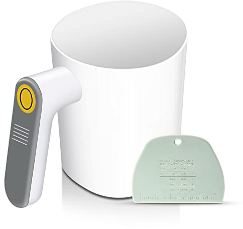 Viitech Elektrisches Mehlsieb mit Teigschaber, Batteriebetriebenes handgehaltenes Mehlsieb, 1L Fassungsvermögen, Backsiebbecher für Puderzucker, Kuchenmehl zum Kochen in der Küche, Backen von Gebäck