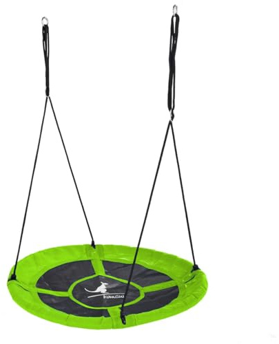 Kangui - Balançoire Ronde nid d'oiseau Rond Ø100cm - Vert - Charge 150kg Maxi