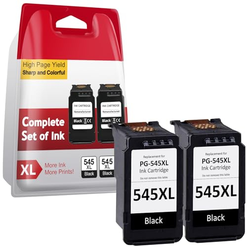 Druckerpatronen 545 XL Schwarz- 2X 500+ Seiten, Kompatibel für Original Canon PG-545 Schwarz, 545 XL Black Tinte mit Hoher Reichweite für Pixma MX495 TS3150 TS3350 TR4550 TR4551 MG2550s