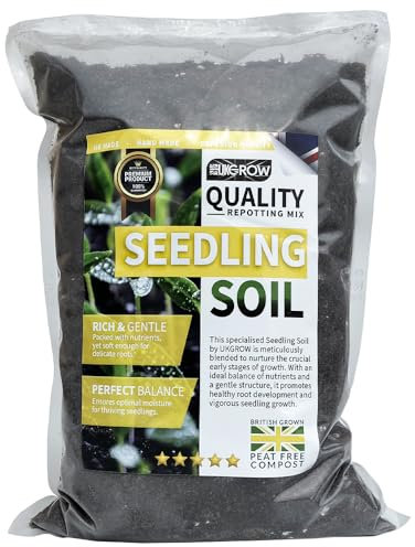 Seedling Soil by UKGROW - Organic Mix for Seed Sowing & Plant Growth - Ideal Seed Soil and Compost Blend for Healthy Seedlings and Garden Vitality (2 Litre Bag)