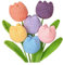 6pcs Tulip Crochet Kit, Artificial Tulip Crochet Flowers Bouquet Handmade, Tulipanes Soft Knitted Flower Crochet Plant, Home Vase Filler, For Study Room, Car Interior, Living Room Crafts Decoration