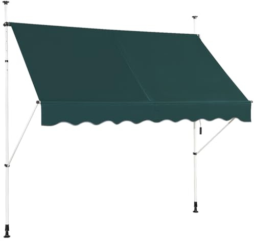 COSTWAY Klemmmarkise 250 cm breit, Balkonmarkise ohne Bohren