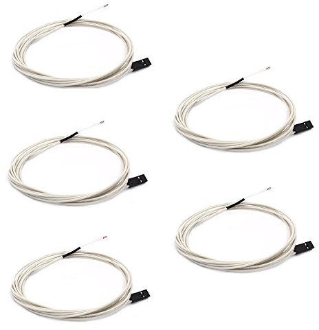 DollaTek 5 st NTC 3950 100 K Termistor med 1 meter ledningar och hona stifthuvud för RepRap 3D-skrivare extruderare uppvärmd säng förkopplad eller Hot End