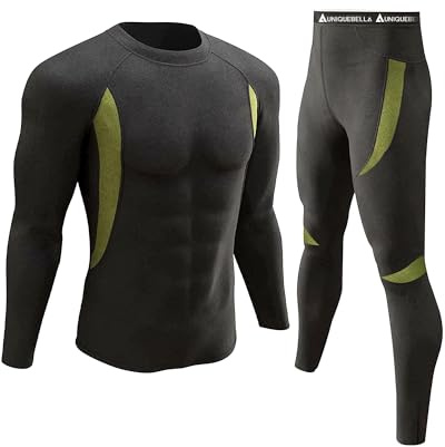 UNIQUEBELLA Ensemble de sous-vêtements Thermiques, sous-vêtements Fonctionnels pour Homme pour l'hiver, Combinaison de Ski Maillot de Corps + sous-vêtement