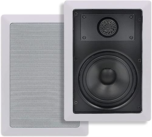 Herdio 5,25 Zoll Einbaulautsprecher, 200 Watt Bündige Montage Sound, Perfekt für Innen und Außenbereich, Schlafzimmer, Wohnzimmer, Heimkino (Paar, lackierbares Gitter)