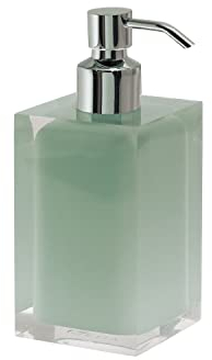 GEDY | Auckland Dispenser Sapone in Resina Trasparente Colore Verde Menta, Dimensioni 16,2 x 7 x 7 cm e Peso 0,4 kg
