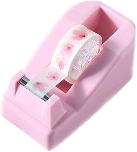 Klebefilmabroller Klebebandspender Tischabroller Tesafilm Abroller Rutschfest Paketbandabroller Lustige Büroartikel Klebebandspender Schreibtischzubehör für Büro Zuhause Schule (Pink)