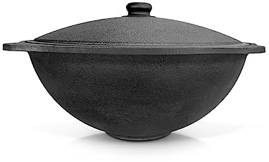 ZARENHOFF Kazan Gusseisen 8 L Flacher Boden mit Deckel - Dutch Oven Bräter