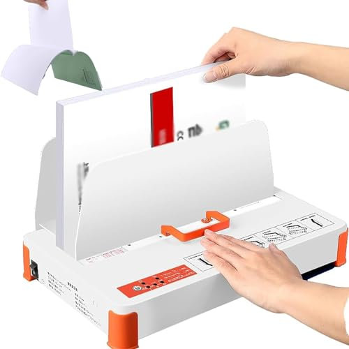McbeAn Bindegerät für Dokumentenverträge, automatisches Klebebindegerät, 500 Blatt Kapazität, 50 mm maximale Bindedicke, 3 Stufen der Temperatureinstellung, für Ausschreibungen, Berichte