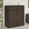 CIADAZ Gartenschrank Braun 105x55x113 cm Poly Rattan, Geräteschuppen, Gerätehaus, Wetterfest, Outdoor Schrank, Gartenhausschränke, Terrassenschrank - 365564