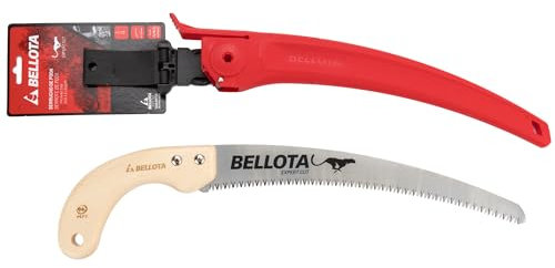 Bellota 454MC13 - Serrucho de poda Guepardo con hoja curva de 13 dentado japonés y mango de madera curvo. Incluye funda