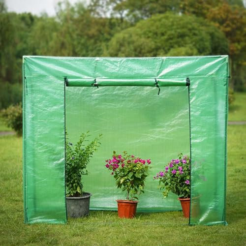 Bärbart mini-växthus med dragkedja dörrar och fönster PE-skydd snabb installation utomhus växthus kit 178 x 76 x 76 cm (LxBxH)
