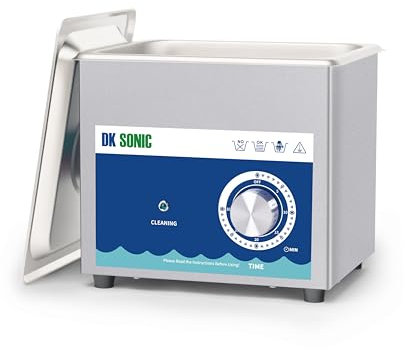 DK SONIC Limpiador Ultrasónico, 1.5L 60W Limpiador Ultrasónico Profesional de Gafas con Control Mecánico, Limpiador Ultrasónico para Collares, Joyas, Limpieza de Monedas (Cestas Incluidas)