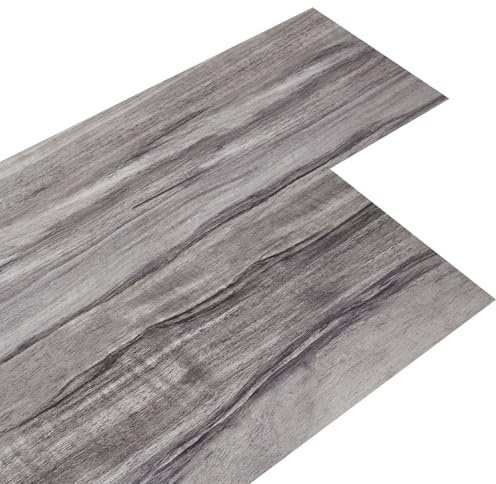 NMOZATA 36 Stück Pvc Bodenbelag Selbstklebend mit Holzoptik Selbstklebende Vinylboden Dicke 2 mm Wasserdicht Vinylboden Selbstklebend für Küche Wohnzimmer Bodenbelag (5.02㎡,Nebel Grau)