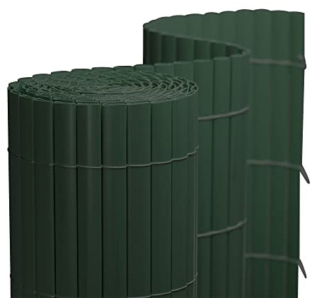 jarolift Canisse en PVC Standard Brise Vue pour Jardin Balcon Terrasse, Habillage De Balcon Clôture Renforcé Résistante à la Corrosion et aux Intempéries, 140 x 300 cm (H x B), Vert
