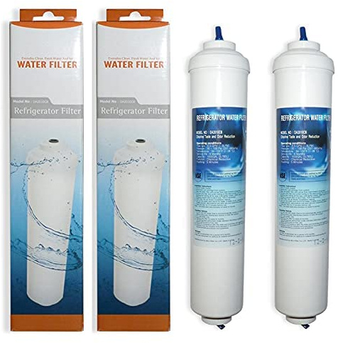 Microfilter DA2010CB | 2 Stück - Externer Kühlschrank Wasserfilter kompatibel mit Samsung DA29-10105J - HAFEX/EXP/LG 5231JA2010B Haier/Wpro - Whirlpool USC100 / Beko/Haier Kühlschrank NSF zertifiziert