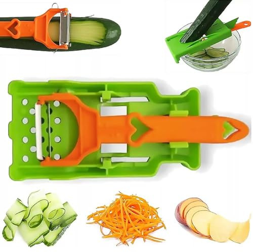 Sbucciatore per verdure a julienne, manici morbidi e acciaio inossidabile ultra affilato, sbuccia verdure e patate, con foro per appenderlo per una facile conservazione, sicurezza in lavastoviglie