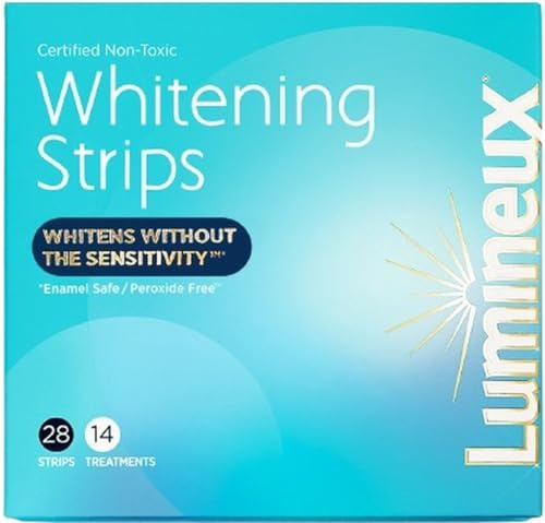 Lumineux Strisce sbiancanti per denti 14 trattamenti - Senza perossido - Smalto sicuro per denti più bianchi - Sbiancamento senza sensibilità - Formulato dal dentista - Senza sensibilità