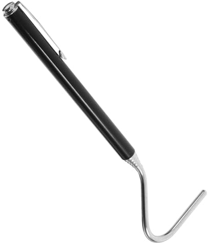 WEKADRIN Retractable Stainless Steel Snake Hook Extension Portable Reptile Catching Tool Black for Safe Handling of Snakes and Reptiles