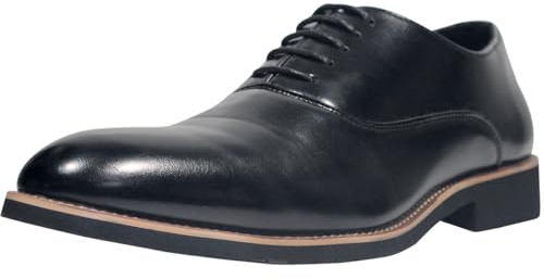 zpllsbratos Chaussure Ville Richelieu en PU Cuir Homme Chaussures Oxfords Derby Bureau Mariage Soirée Costume Habillées Confortable(Noir,44)