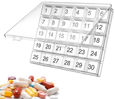 Daglig pillerbehållare – 21 x 16 cm bärbar pillerlåda tillverkad av PP | 7 | dagars medicinväska med fack för vitaminpreparat | Pil Box – för hemmabruk när du