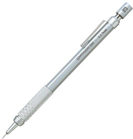 Pentel GraphGear500 PG513 Druckbleistift mit Metall-Griffzone, 0.3 mm, Härtegrad HB (1 Stück)
