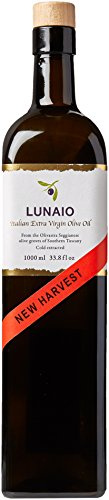 Lunaio Seggiano Italian Extra Virgin Olive Oil 1000ml - Cold Pressed, Handpicked & Handmade - Made predominantly from the Olivastra Seggianese Olive - GMO Free, Vegan, Vegetarian & Gluten Free