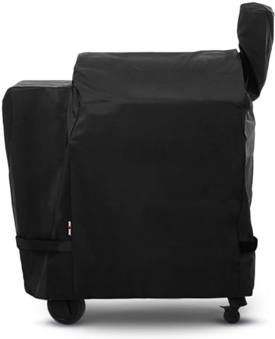 Unicook Heavy Duty Waterproof Wood Pellet Grill Cover, Full Length Gasgrill Cover, Fade and UV Resistant Material, Compatible with Traeger 22 Series Pellet Grill and More, Black