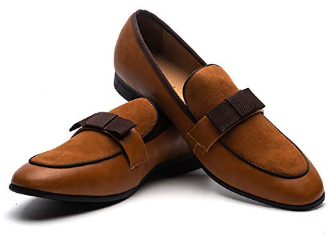 JITAI Zapatos de Cuero para Hombres Patrón de impresión Vestido para Hombres Zapatos holgazán Slip-on Informal Loafer Smoking Slipper, Marrón 06, 45 EU (12 UK)