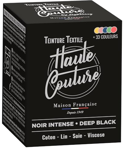Haute Couture Schwarz Textilfarbe – 350g – Tiefscharw - Alles-in-Einem – Fertig zur Anwendung für Kleidung und Stoffe