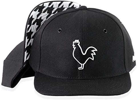 Nebelkind Snapback-Cap-Herren Damen Hahnentritt schwarz 3D Stickerei, Einheitsgröße onesize, Größenverstellbar, unisex, hochwertige Basecap trendig, Streetwear Style, Baseball-Kappe mit geradem Schirm