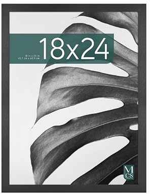 MCS Studio Gallery 46x61 cm (18x24 in) Poster Frame Black Woodgrain, Vertical & Horizontal Wall Hanging Large Picture Frame for Photos, Posters & Art Prints (1-Pack)