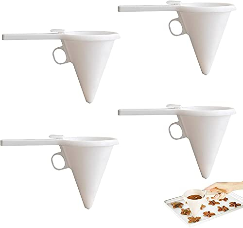 LATRAT 4 PZ Pancake Distributore di pasta in plastica a pistone piatto porzionatore di pasta, imbuto dispenser per cottura torta decorazione strumento accessori da cucina