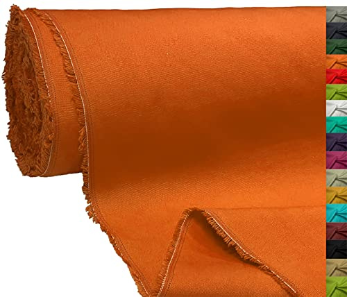 A-Express 100 % bomullsduk tygmaterial klädtillverkning tyg gardinväskor 145 cm bred 250 GSM säljs per meter - 5 meter 500 cm x 145 cm orange