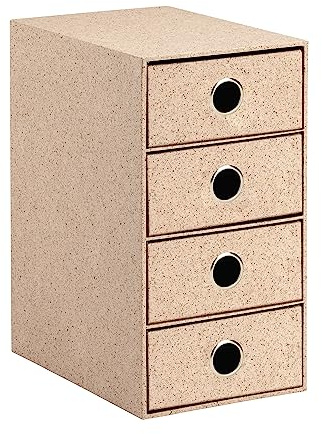Rössler SOHO 4er Schubladenbox aus Papier | Büro Organizer Schreibtisch | Schubladen Organizer Büro Zubehör & Bürobedarf | Schreibtisch Organizer Box | 18 x 25 x 32 cm | 1 Stück | Farbe: Braun | Cacao