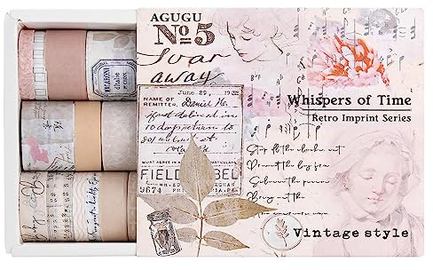 Skyzone Washi Tape Set of 20 Rolls, Vintage Decorating Masking Tape, Washi Tape for Scrapbooking, DIY Crafts, Gift Wrap, Holiday Party Decoration