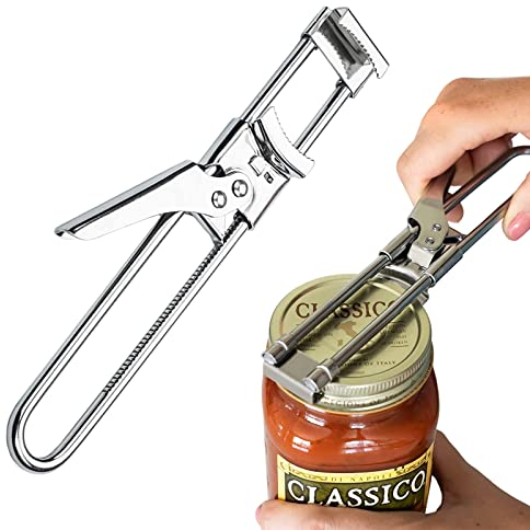Apriscatole a Mano - Apriscatole Regolabile - Apribottiglie Regolabile In Acciaio Inossidabile,Multifunzione Apriscatole Per Anziani, Persone Affette Da Artrite e Donne