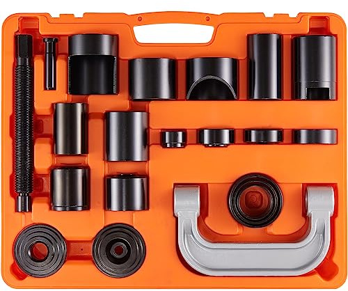 VEVOR Extractor de Rótulas 21 Piezas Extractor de Rótulas de Acero con Adaptadores de Varios Tamaños Kit de Extracción e Instalación de Rótulas U-Joint Pasador de Anclaje de Freno Vehículos 2WD 4WD
