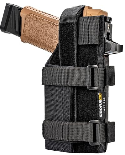 Universal MOLLE Pistol Holster – Adjustable Tactical Holster for RDS Red Dot Sights, Right-Handed Fit for 1911, Glock, Sig & More (Black)