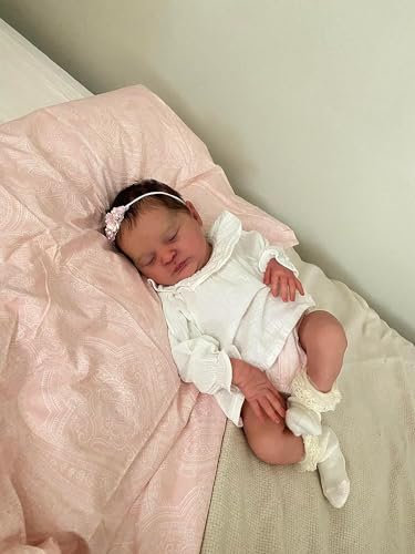 Anano Bébé Reborn Fille 19 Réaliste Mignon Bébé Poupée Fille Fermer Les Yeux Silicone Poupée Reborn Nouveau Né