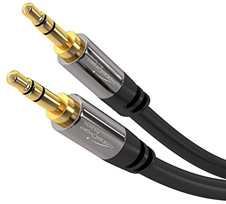 KabelDirekt – Jack Cable, 3.5mm Aux/Audio Cable – 2x 1.5m – Available in 0.3m to 10m – Suitable for Headphones – Mobile Phone – PC & Laptop Audio – Car – HiFi – Stereo, black