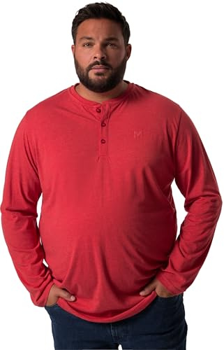 Men Plus Herren große Größen Übergrößen Menswear L-8XL Henley, Basic, Langarm, Rundhals rot 8XL 836383535-8XL