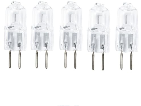 UGEFKMQ Lámparas Halógenas G5.3 12V 20W Bombilla Cápsula G5.3 50W Transparente Bombilla Halógena G5.3 Bi-Pin Jc T4 Regulable Blanco Cálido 5Pc 75W