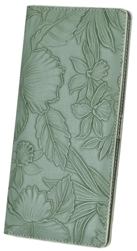 FALAN MULE Damen-Geldbörse aus Leder, multifunktional, schmal, Bifold Reißverschluss, Clutch, Geldbörse mit Ausweisfenster, großes Fassungsvermögen, Kartenhalter mit RFID-Blockierung, A07 Hellgrün