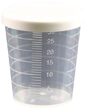 Gobelet doseur en plastique transparent avec couvercle, gobelet distributeur multifonction pour médicaments liquides, cuisine et artisanat, marquages gradués faciles à lire (30 ml)
