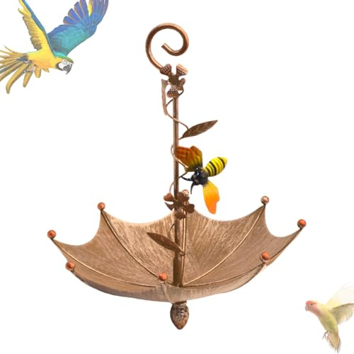 para pájaros, estación de Comida para colibríes suspendable | Bandeja de alimentación de pájaros en Forma de Paraguas Decorativo antiderrame para jardín